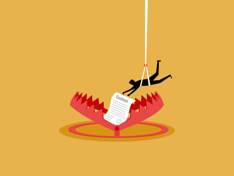 businessman rappelled down from a trap to steal the contract