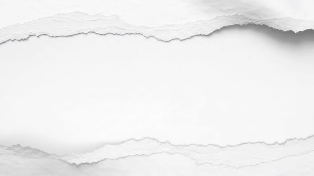 A horizontal strip of white paper with torn edges revealing a blank center
