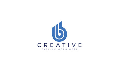 Abstract blue letter b logo design for business © Md