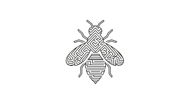 bee insect with maze pattern