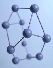 Obraz premium 3D atomic lattice structure with metallic nodes and connections