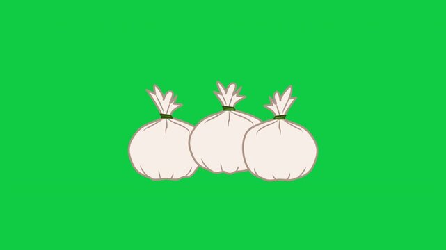 Dimsum Flat 2D Cartoon Vector Animation Loop Green Screen