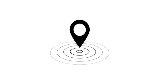 Red color location symbol. Pin symbol Indicates the location of the GPS map. Location icon or map pin simple location icon. Motion graphics of location concept