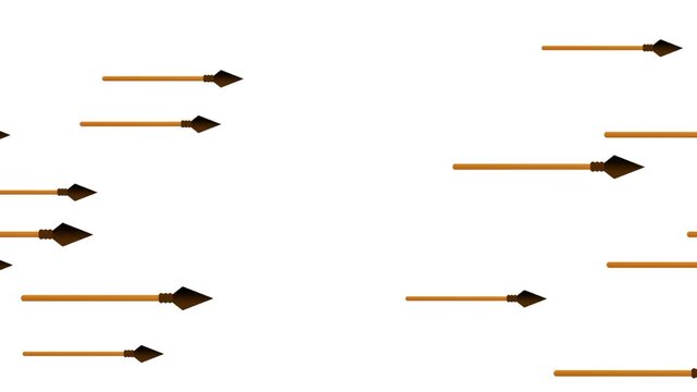 Multiple arrows of different lengths fly horizontally across a plain beige background in a scattered pattern game