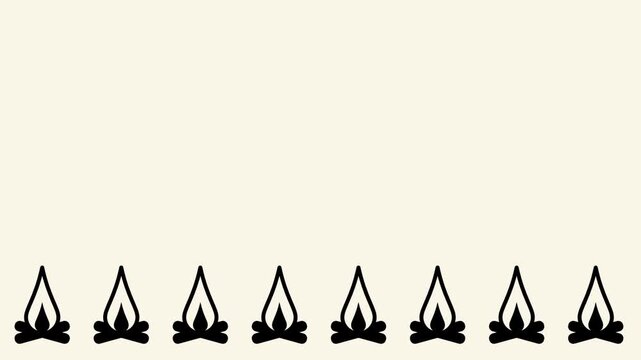 A long row of small teepee tent outlines stretches across the bottom of a plain beige game background scene