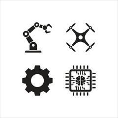 Fototapeta premium Vector Gear Icon Set with Business Symbol Collection Pixel Perfect Web Design Illustration and Computer Interface Signs