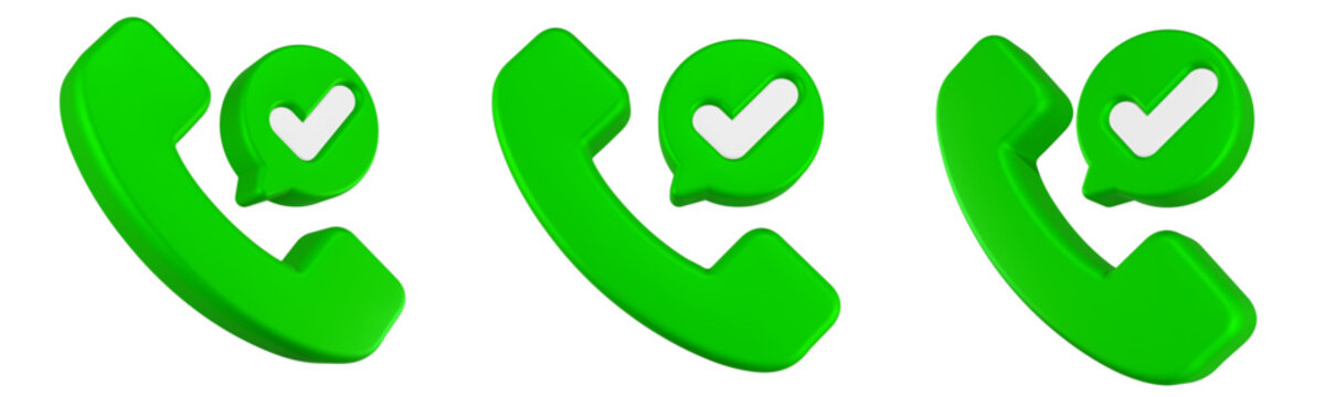 call check icon 3d rendering