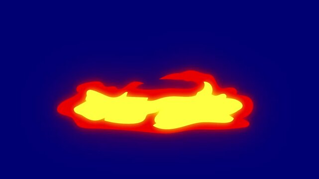 Cartoon Fire Animation Blue Screen | 2D Flame Motion Graphics Loop