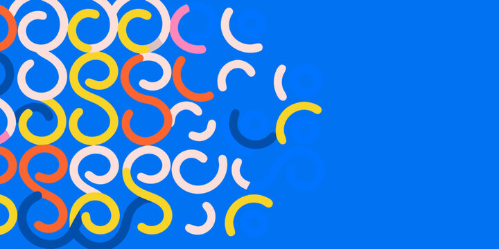 Colorful abstract pattern of intertwined letter l shapes on blue