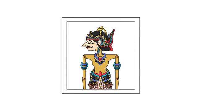 wayang kulit character, traditional indonesian puppet