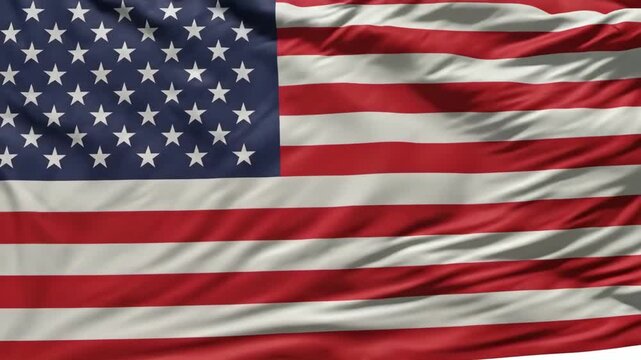 A high resolution close up of the wrinkled fabric of the american flag