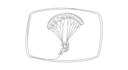 Fototapeta premium Paraglider Flying High in Sky, Extreme Sports, Adventure, Freedom Graphic