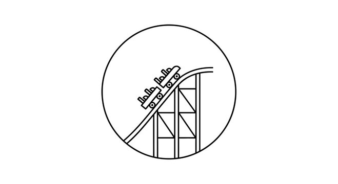 Roller coaster track icon, simple outline vector illustration.
