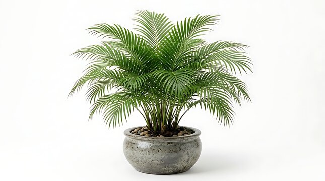 Sago palm in decorative pot cycas revoluta indoor plant studio shot