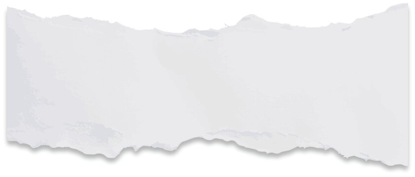 realistic white torn paper strip with ripped edges isolated scrapbook texture design element