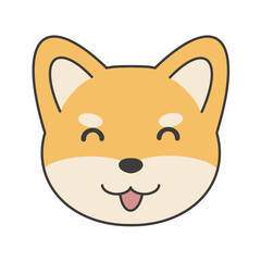 Fototapeta premium 笑顔の柴犬の顔のイラスト素材