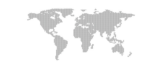 Abstract World Map Vector Illustration on Black and White Background with Global Continents Earth Geography and Travel Design © nura