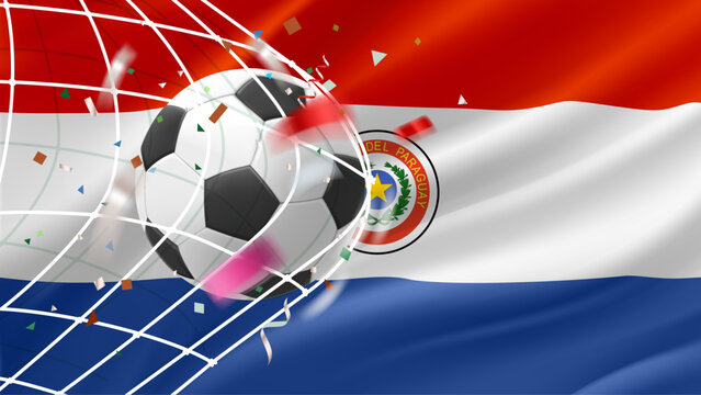 Paraguay football team goal concept. 3d vector illustration