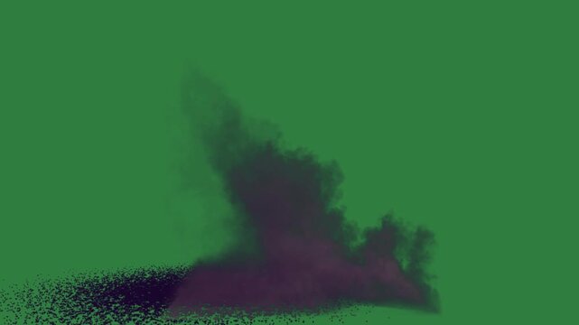 Fingerprint on black hole in the middle of substance cloud it smoke isolated on green screen background