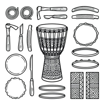 Djembe Drum Making Tools.
