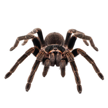 Large Tarantula Spider Isolated on Transparent Background for Wildlife Projects