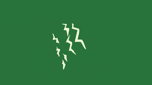 White border and silhouette of woman screen outline on it logo cat bird in the middle man small dot running isolated on green screen background