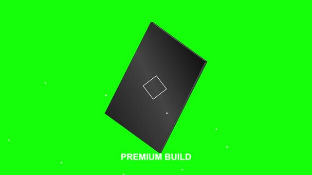 Isometric animation of a tablet creative flip on a black background