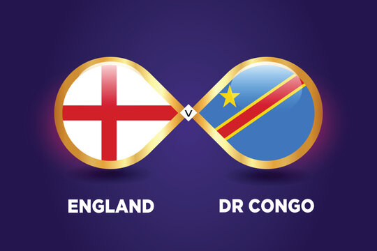 England vs Dr. congo Football Match championship  Template design.