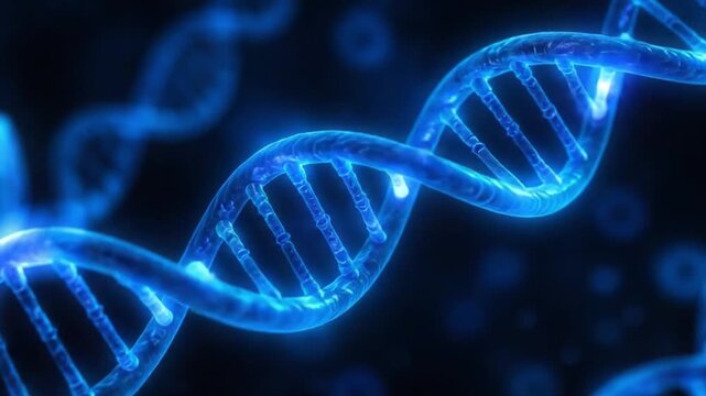 DNA Double Helix Molecular Structure Rotating. 4K Video
