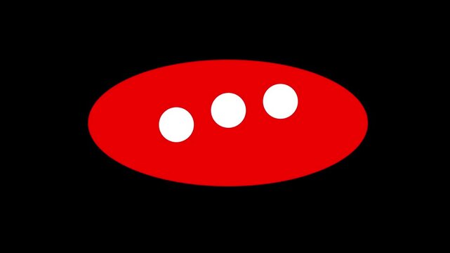 White dot Loading icon. Typing loading. Spinning loading icon animation on black background 4k video