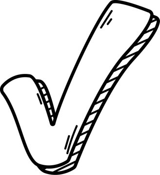 Hand Drawn Check Mark Icon for Verified Confirmation Status