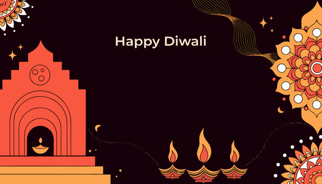 Diwali, Happy Diwali, Festival of Lights, Indian Celebration, Vector Illustration