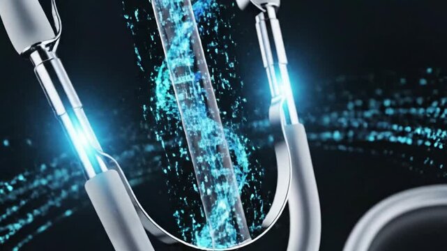 Stethoscope and Digital DNA Helix: Futuristic Medical Science, Genetics, and Health