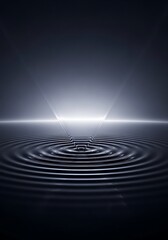 Fototapeta premium Water ripple, light beam, abstract background, dark, glowing effect