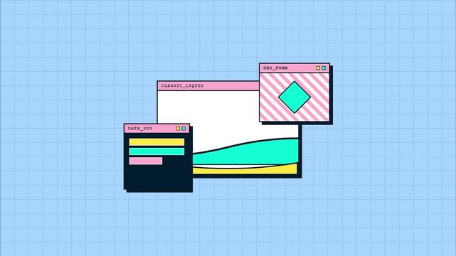 Minimalist Desktop Operating System Interface Windows Y2K & Retro Pastel Vaporwave Aesthetic Looping Motion Graphic Background