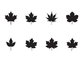 Obraz premium Canada maple leaf silhouette collection vector isolated illustration. Canada flag sign. National Canadian emblem symbol
