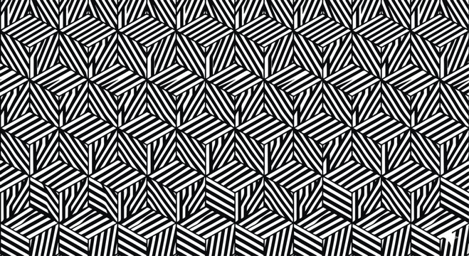 Abstract black and white op art geometric line pattern banners set, modern optical illusion design
