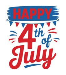 Fototapeta premium Happy 4th of July Celebration Banner