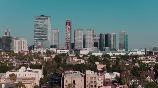 4k 24 FPS Movement L2R Downtown Los Angeles Skyline