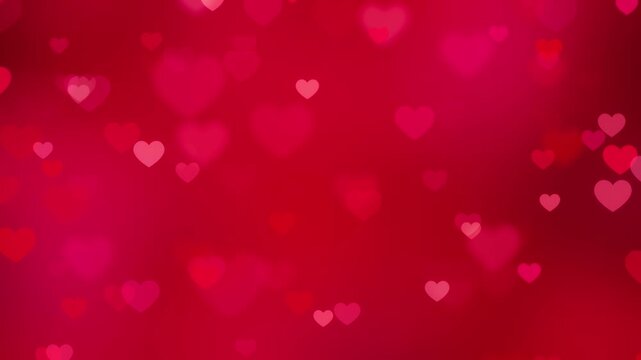 valentines day hearts soft red blur animation,love and passion 14 February and anniversary celebration blank social media stream motion background