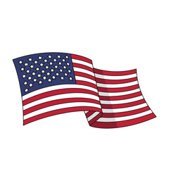 Fototapeta premium American Flag Independence Day Celebration Flat Vector Illustration