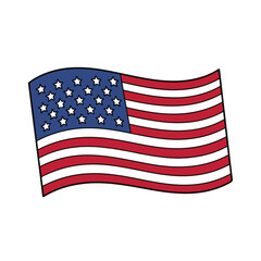Fototapeta premium American Flag Independence Day Celebration Flat Vector Illustration