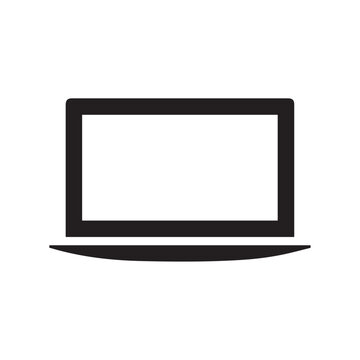 Laptop computer silhouette a flat black vector graphic on a transparent background for digital interfaces notebook portable computing device
