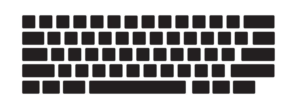 Rectangular block keyboard pattern a flat vector illustration with repeating black shapes on a white background geometric design motif grid