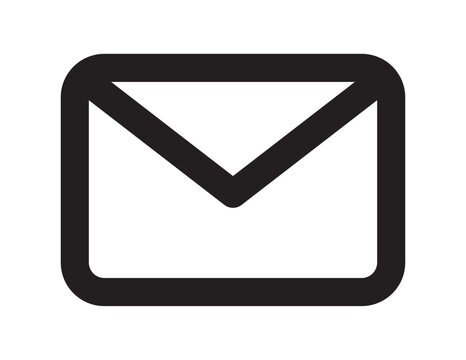 Email icon a black silhouette on a transparent background representing digital correspondence and messaging mail message letter envelope communication