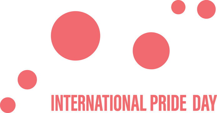International pride day abstract graphic with pink circles on white background