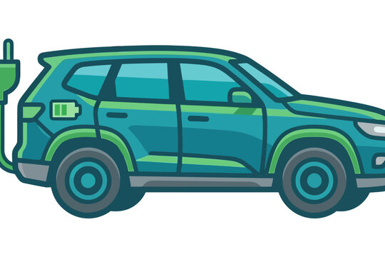Electric SUV Vector Illustration