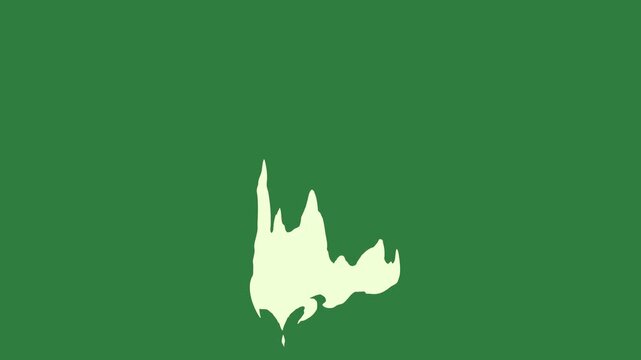 Castle on elephant silhouette of dog two people the shape map silhouettes cat it isolated on green screen background