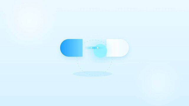 Minimalist medical capsule icon representing healthcare and pharmacy technology