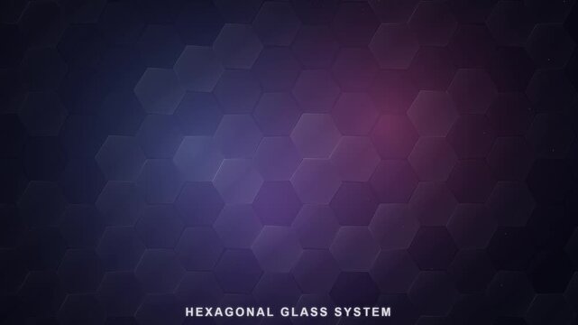 Rotating minimalist hexagonal glass grid pattern in 16:9 aspect ratio